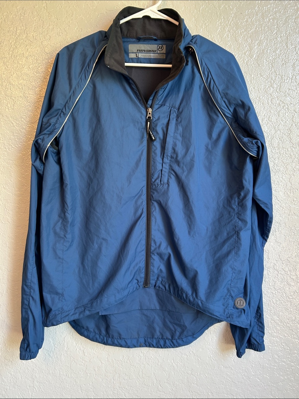 Vintage Novara Cycling Windbreaker Jacket Men’s Large Blue Vented Lightweight